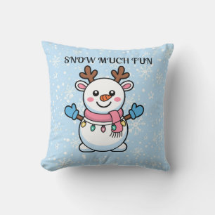 Snow Much Fun Cute Winter Pillow