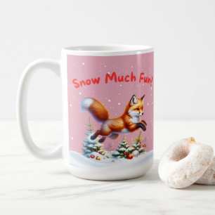 Snow Much Fun! Fox Jumping in the Snow Coffee Mug
