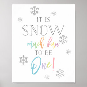 Snow Much Fun   Silver Rainbow   1st Birthday Sign