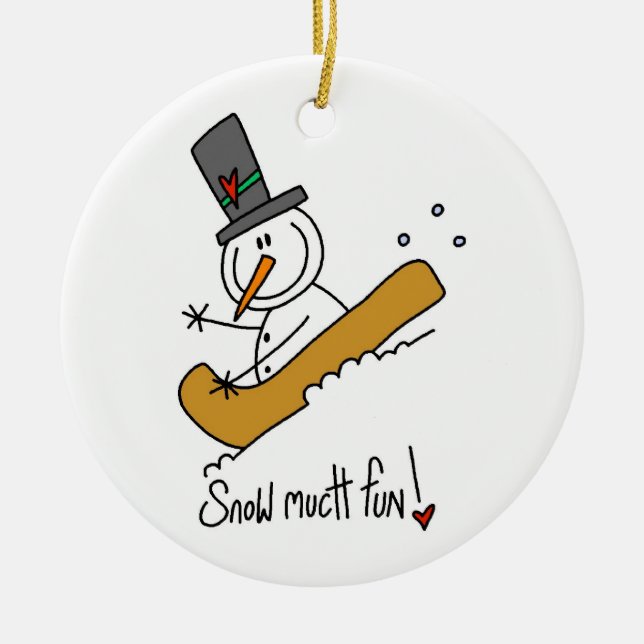 Snow Much Fun Snowman Keepsake Ornament (Front)