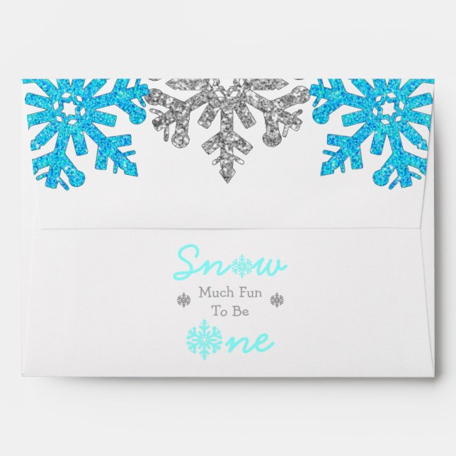 Snow Much Fun To Be One Winter 1st Birthday Envelope (Back (Top Flap))