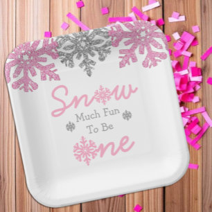 Snow Much Fun To Be One Winter 1st Birthday Paper Plate