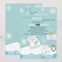 Snow Much Fun Turning One Birthday Invitation
