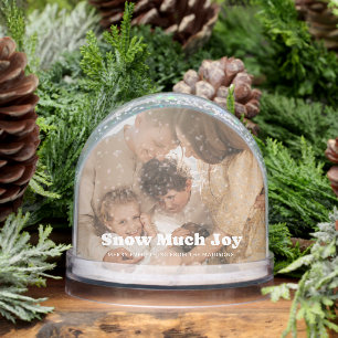 Snow Much Joy Playful Quote Photo Snowglobe