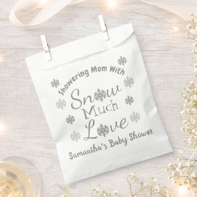 Snow Much Love Baby Shower Favour Bag (Clipped)