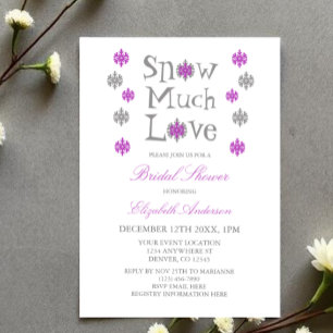 Snow Much Love Snowflake Winter Bridal Shower Invitation
