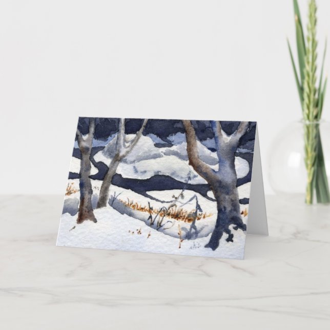 "Snow on Elk River" Country Road Greeting Card (Front)