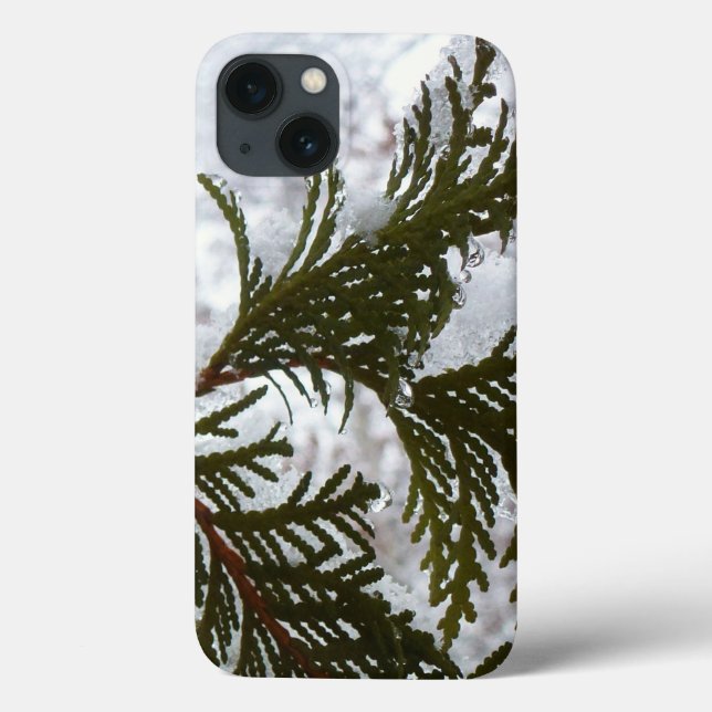 Snow on Evergreen Branches Case-Mate iPhone Case (Back)