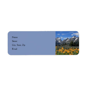 Snow on Grand Teton National Park in Spring Return Address Label