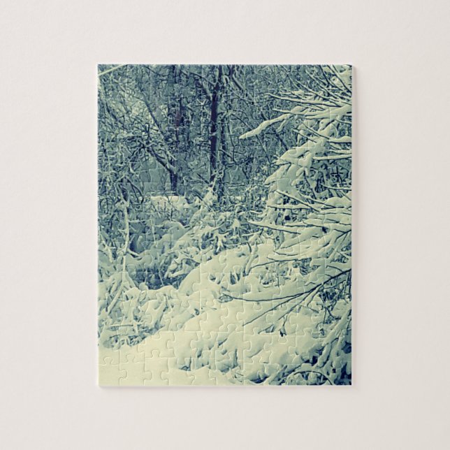 SNOW ON THE BRANCHES  JIGSAW PUZZLE (Vertical)