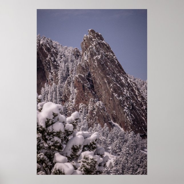 Snow on The Flatirons Poster (Front)
