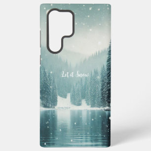 Snow on the winter, mountain lake samsung galaxy case