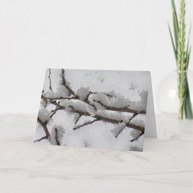 Snow on Tree Branch Holiday Card (Front)