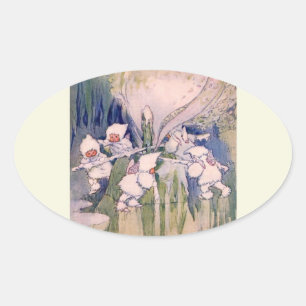 snow oval sticker