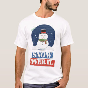 Snow Over It Unimpressed Snowman Collage T-Shirt