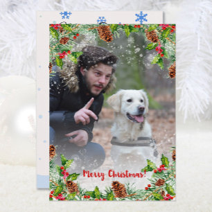 Snow Overlay Your Photo & Text Christmas Card