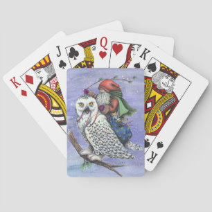 Snow Owl And Santa CHRISTMAS PLAYING CARDS Poker