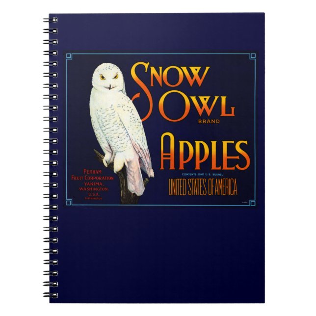 Snow Owl Apples Notebook (Front)