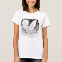 Snow owl at night under the stars