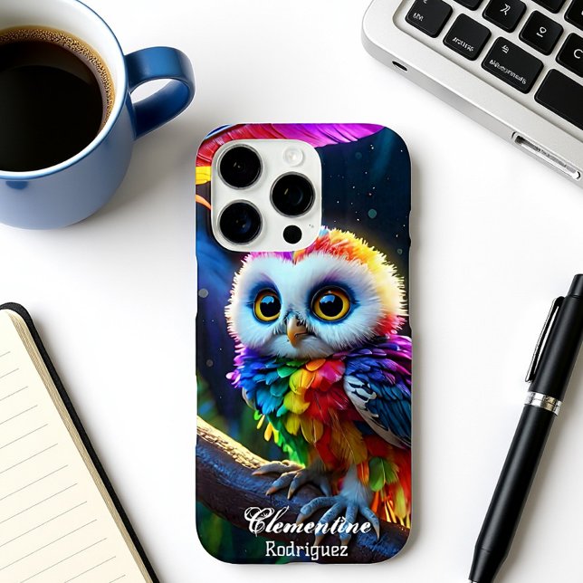 Snow Owl Rainbow Tropical Owl  Case-Mate iPhone Case (Creator Uploaded)