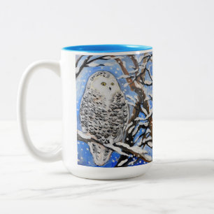 Snow Owl Two-Tone Coffee Mug