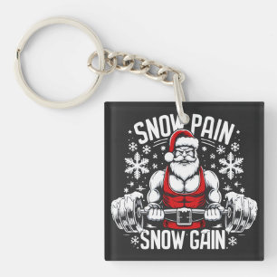 Snow Pain Snow Gain Festive Christmas Gym Workout Key Ring