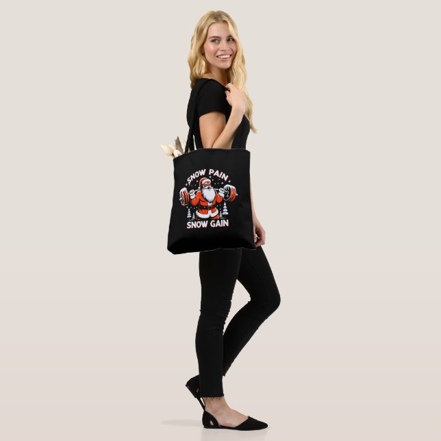 Snow Pain Snow Gain Festive Christmas Gym Workout Tote Bag (On Model)