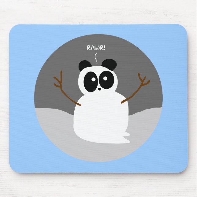 Snow Panda Mouse Pad (Front)