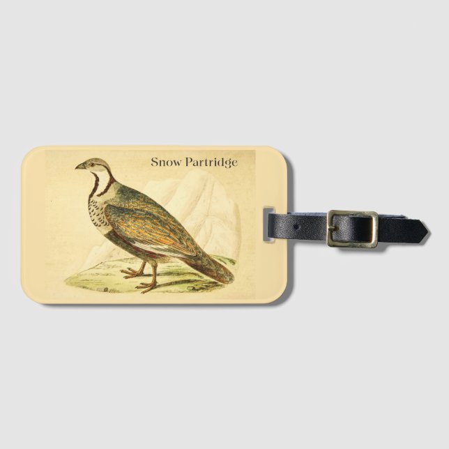  Snow Partridge Luggage Tag (Front Horizontal)