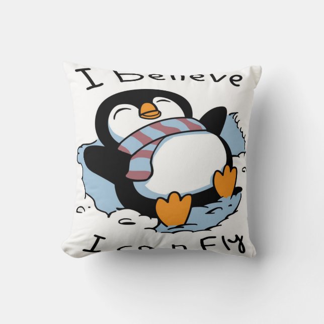 Snow Penguin Cushion (Front)