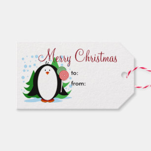 Snow Penguin Merry Christmas Gift Tags