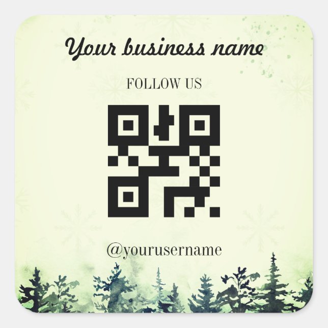 Snow Pine Forest Christmas Company Square Sticker (Front)