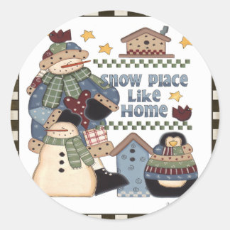 Snow Place Like Home Classic Round Sticker