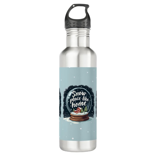 Snow Place Like Home Holiday Quote 710 Ml Water Bottle (Front)