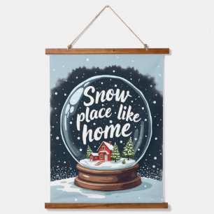 Snow Place Like Home Holiday Quote Hanging Tapestry