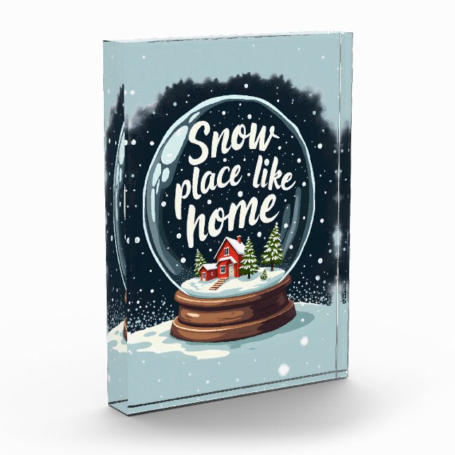 Snow Place Like Home Holiday Quote Photo Block (Left)