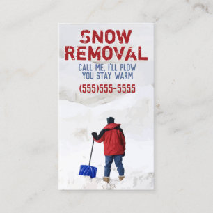 Snow Plough Advertising.Snow Removal Business Referral Card
