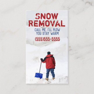 Snow Plough Advertising.Snow Removal Business Referral Card