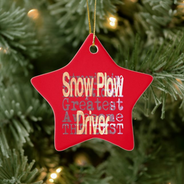 Snow Plough Driver Extraordinaire Ceramic Ornament (Tree)