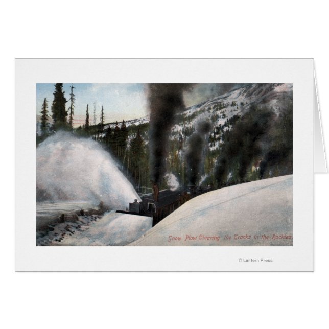 Snow Plough Railroad Clearing Tracks in Rocky (Front Horizontal)