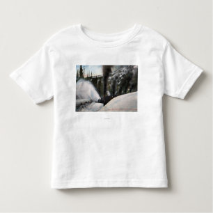 Snow Plough Railroad Clearing Tracks in Rocky Toddler T-Shirt