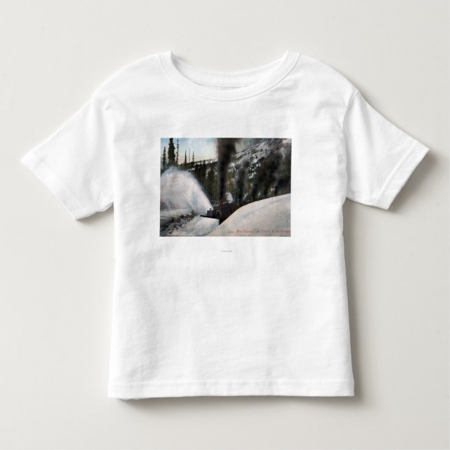 Snow Plough Railroad Clearing Tracks in Rocky Toddler T-Shirt (Front)