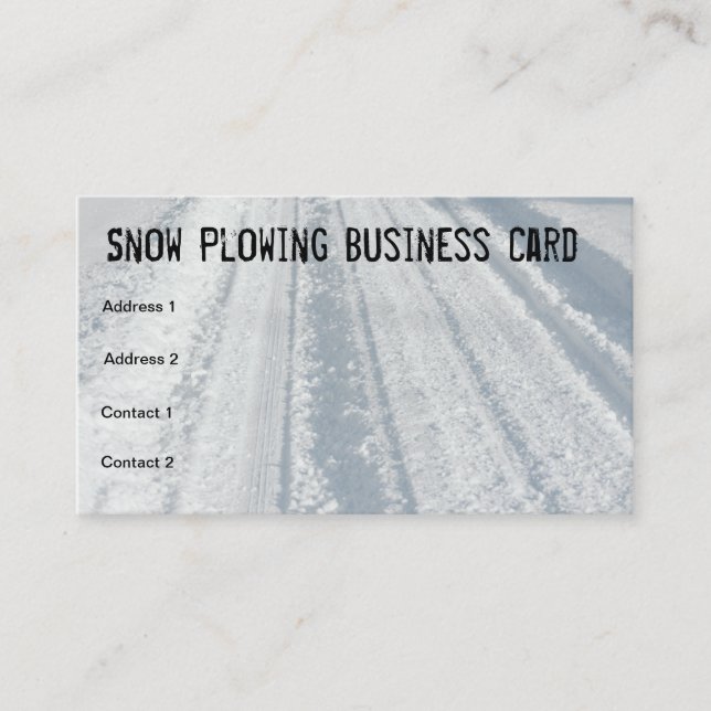 Snow Plough Snowy Road Removal Business Card (Front)