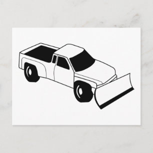 snow plough truck postcard