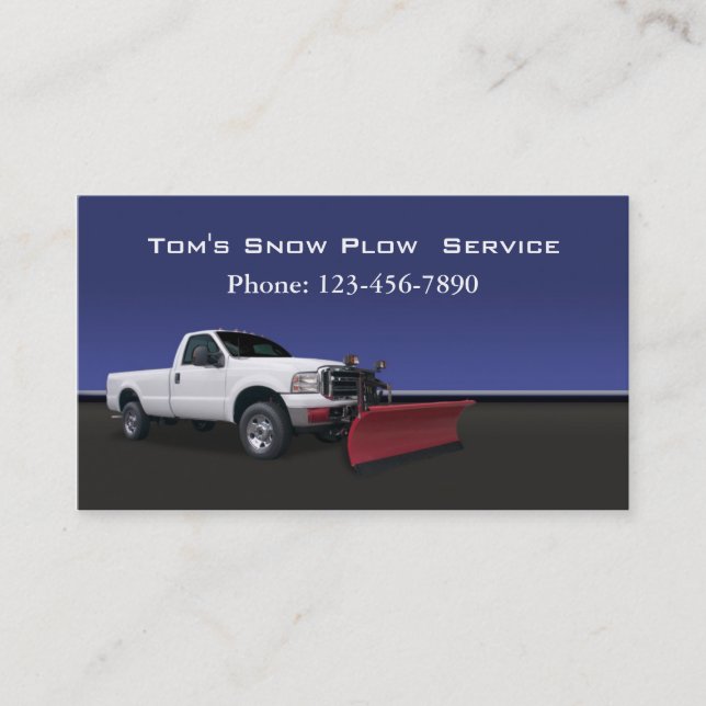 Snow Plough Truck Service Business Card (Front)