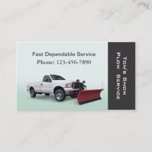 Snow Plough Truck Service Business Card