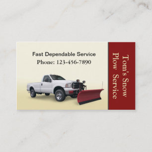 Snow Plough Truck Service Business Card