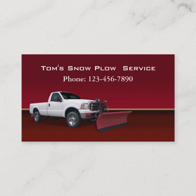 Snow Plough Truck Service Business Card (Front)