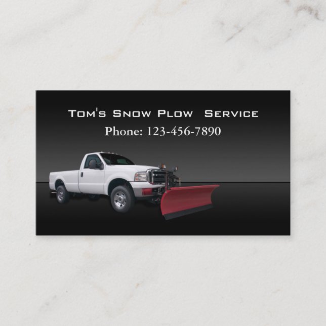 Snow Plough Truck Service Business Card (Front)
