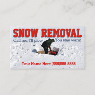 Snow Ploughing Advertising.Snow Removal Business Business Card